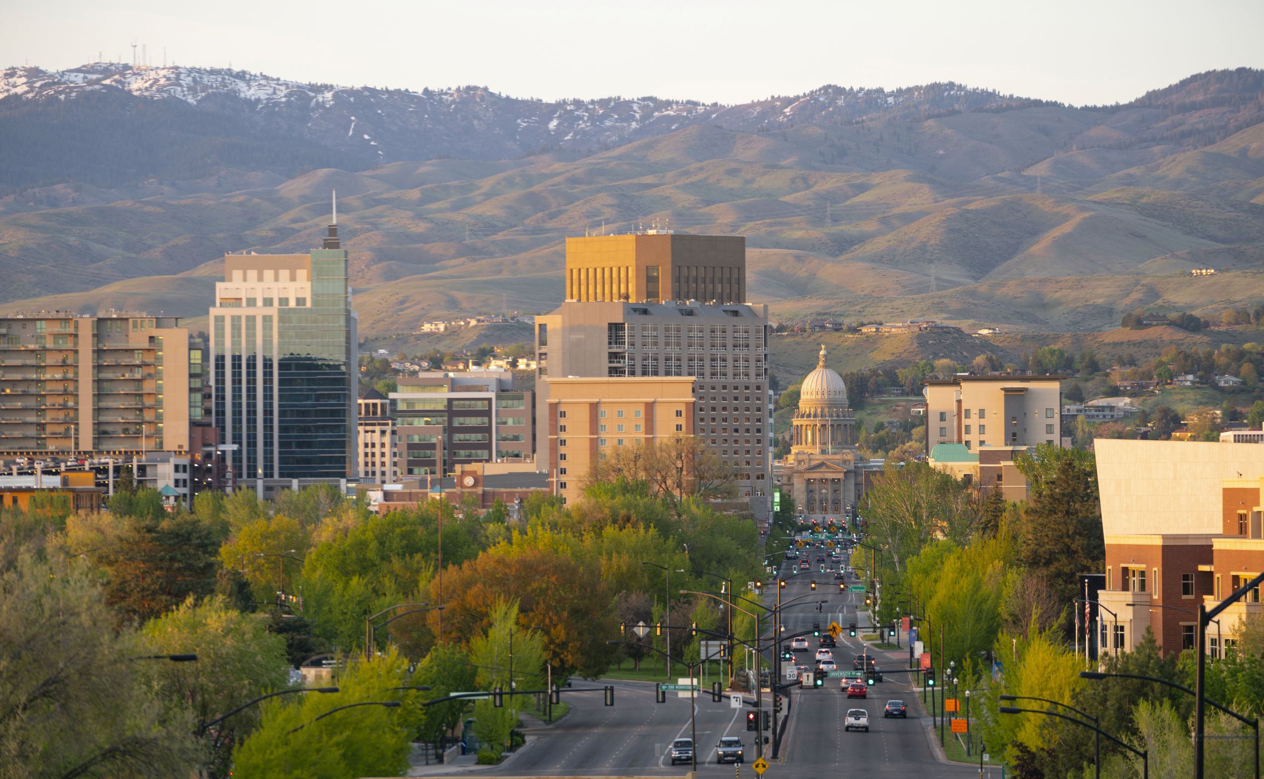 shot of downtown Boise City, Idaho